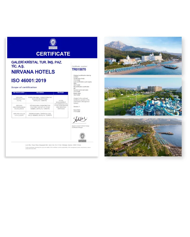 Nirvana Hotels, Su Verimliliği Yönetimi’nde Akdeniz Bölgesi’ndeki ilk otel grubu oldu