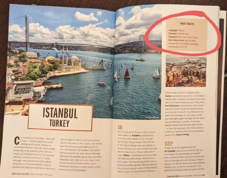 Ünlü seyahat dergisi Türkiye’yi Orta Doğu ülkesi ve resmi dilini ise Arapça olarak yazdı