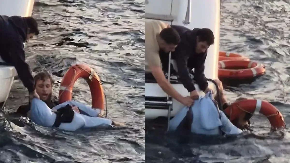 Vapurdan boğaza düşen turisti, başka bir turist kurtardı
