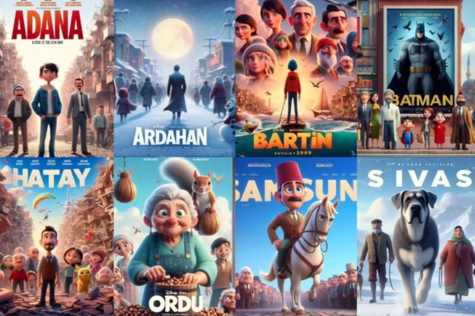 Yapay zeka, Türkiye’nin şehirlerini animasyon film afişleri gibi çizdi