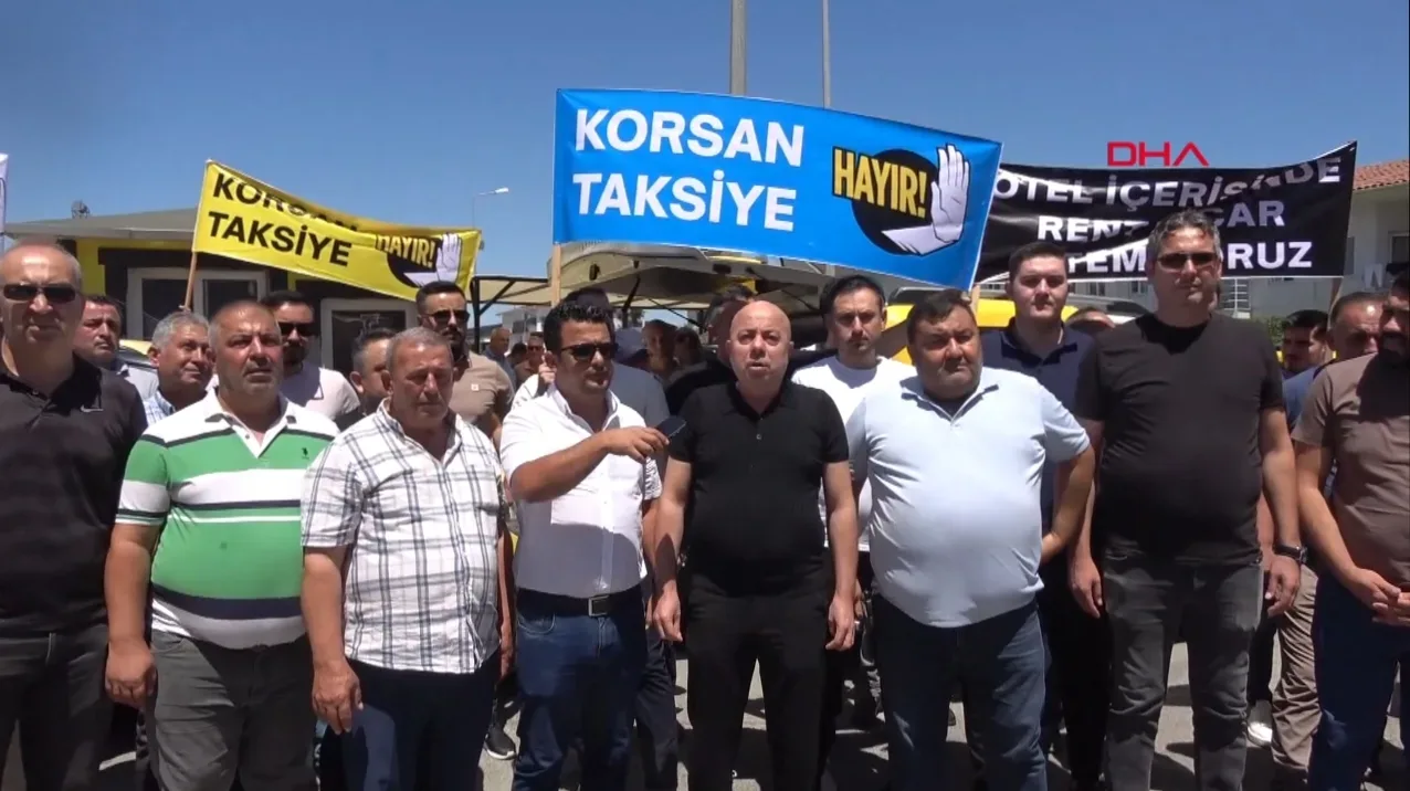 Antalya - Belek'te taksiciler mobil taksi ve korsan taşımacılığa tepki için kontak kapattı