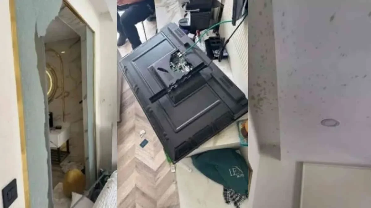 Antalya’da konakladıkları otel odasını kullanılamaz hale getirdiler