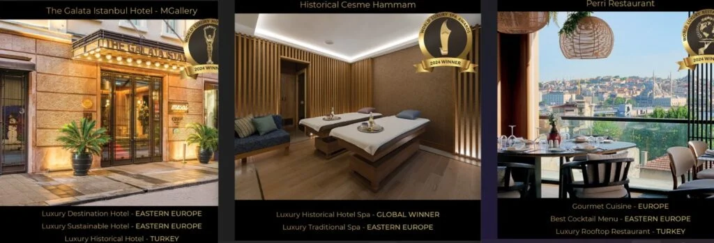 The Galata İstanbul Hotel-MGallery’e üç prestijli ödül
