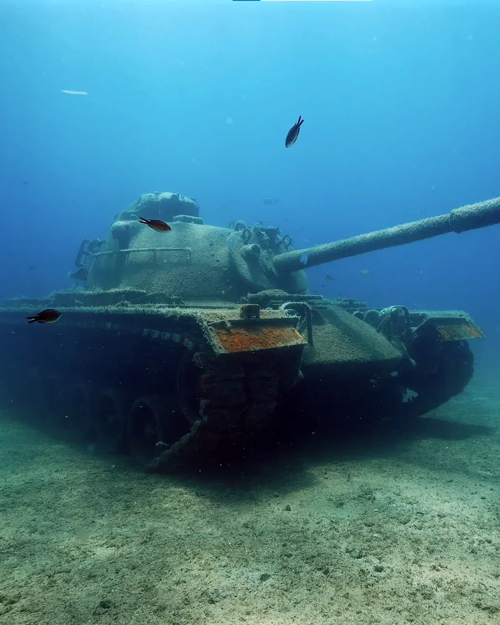 Turizmi geliştirmek amacıyla batırılan tank, dalış tutkunlarının gözdesi oldu
