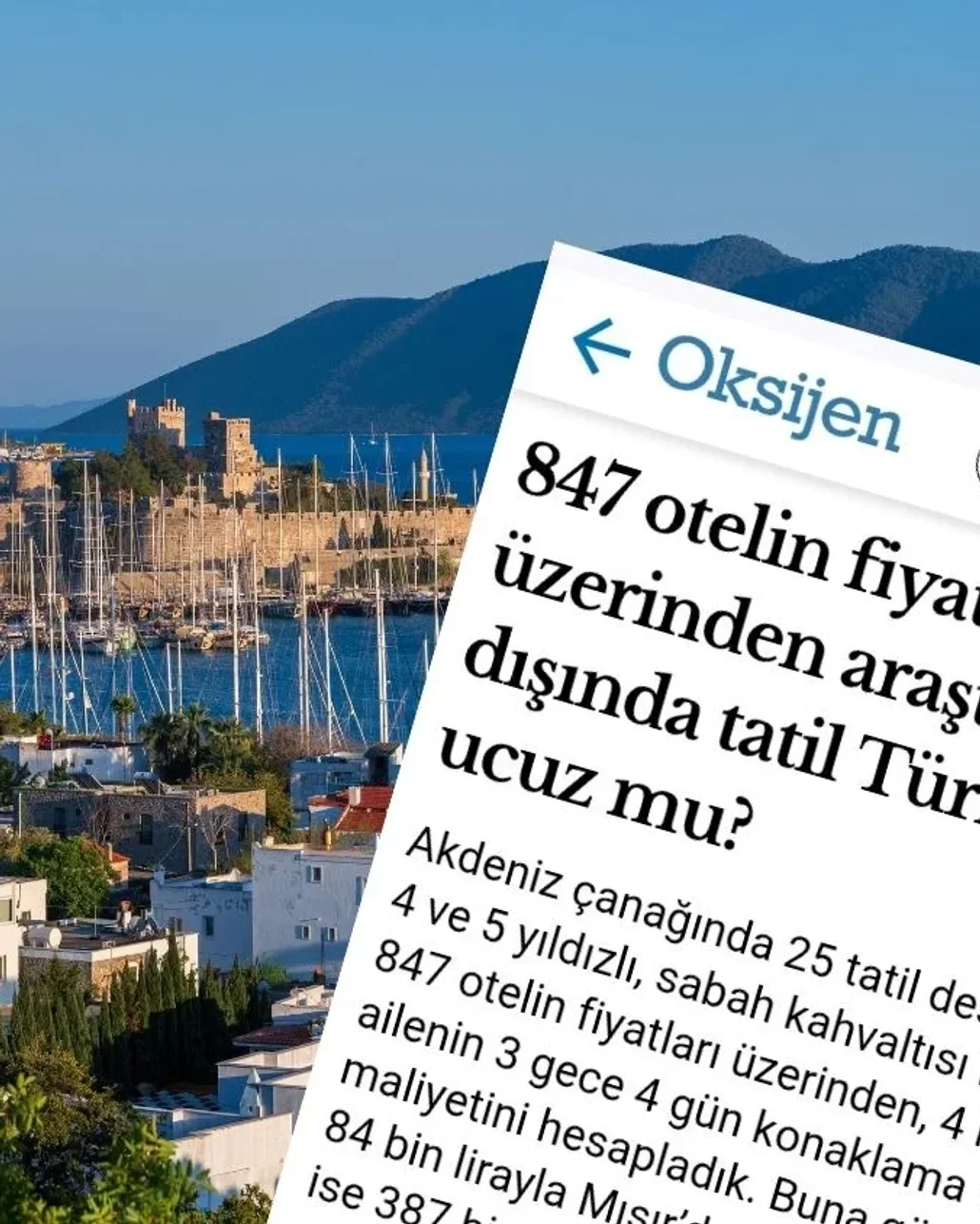Bodrumlu otelcilerden Gazete Oksijen'in açıkladığı 386.521 TL’lik tatil fiyatına tepki