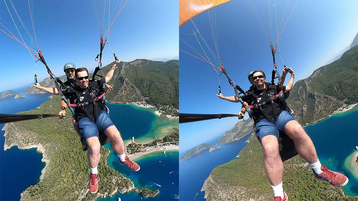 Görme engelli İngiliz turist, Babadağ'dan yamaç paraşütüyle uçtu