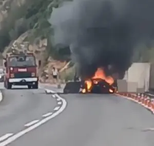 Antalya'da alev alev yanan otomobildeki turistler hayatlarını kaybetti