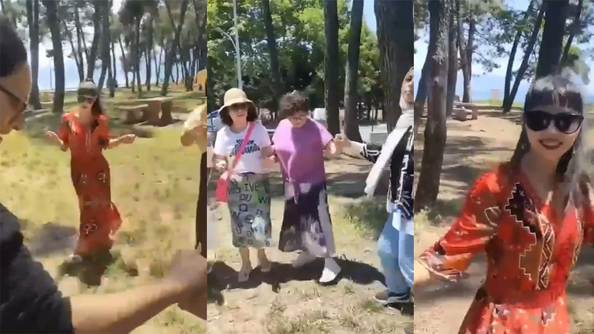 Türk rehberler Koreli turistlere halay öğretti