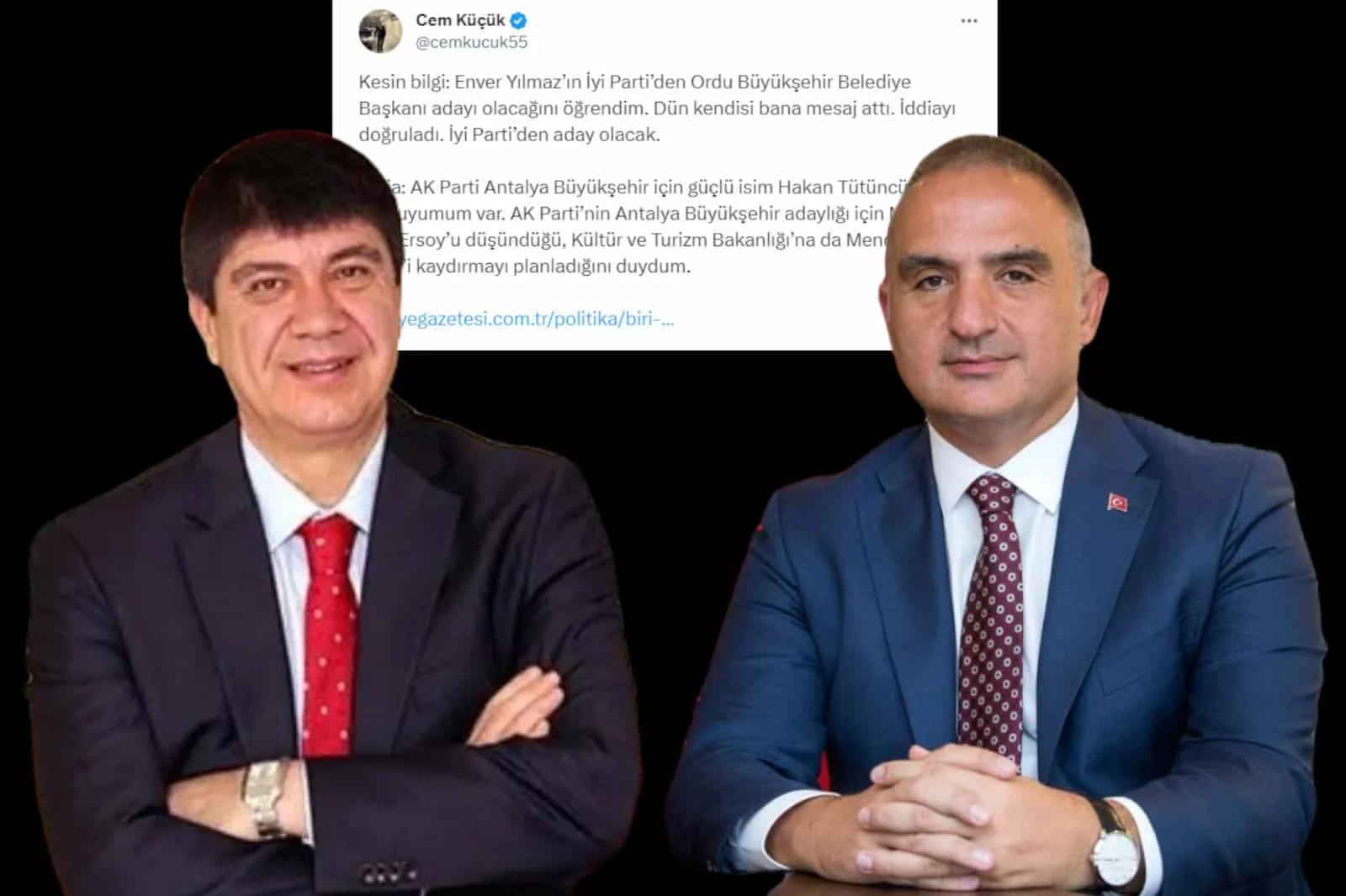 Antalya Büyükşehir için Mehmet Nuri Ersoy, Turizm Bakanlığı için de Menderes Türel iddiası