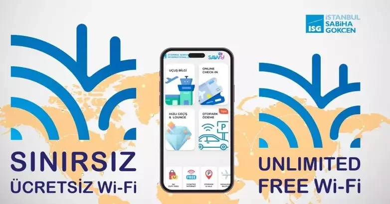 Sabiha Gökçen Havalimanı’nda ücretsiz ve sınırsız internet hizmeti başladı