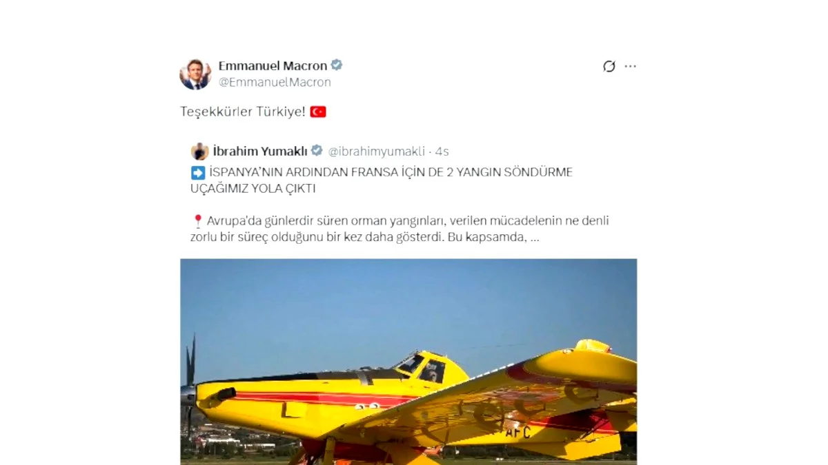 Fransa Cumhurbaşkanı Macron'dan Türkiye'ye "uçak" teşekkürü