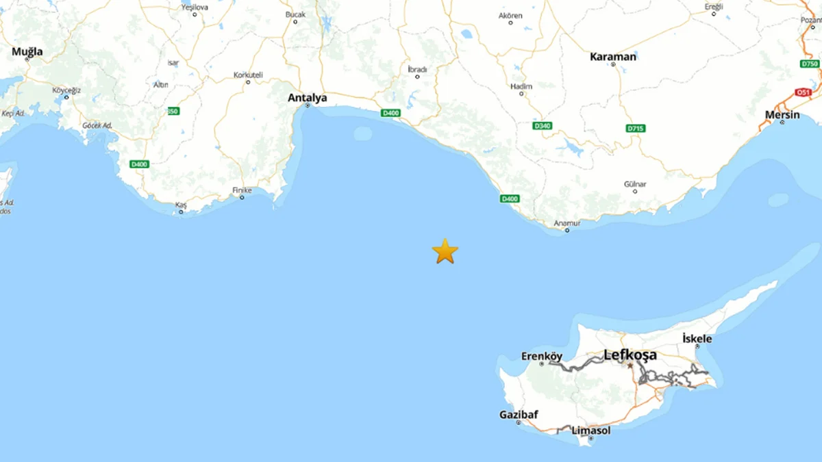 Antalya’da 4.6 büyüklüğünde deprem