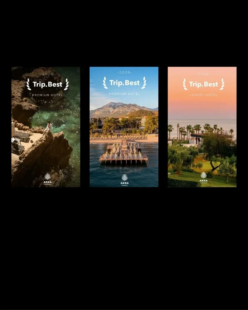 Akra Antalya, Akra Kemer ve Akra Sorgun'a Trip.com'dan prestijli ödüller