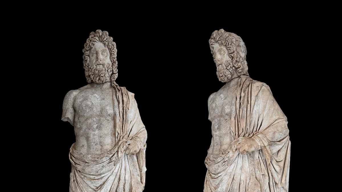 Aspendos'ta sağlık tanrısı ve oğlunun 2,20 metrelik heykelleri bulundu