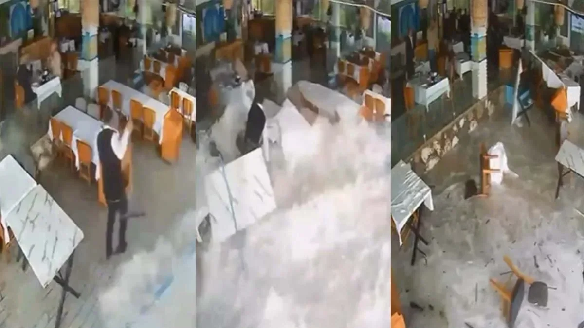 Antalya'daki restoranı dalgalar yuttu